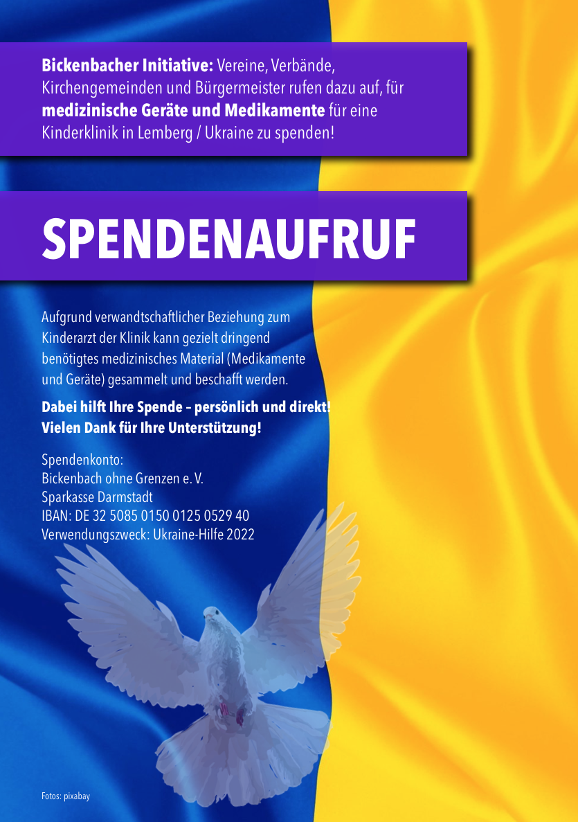 Ukraine-Spendenaufruf